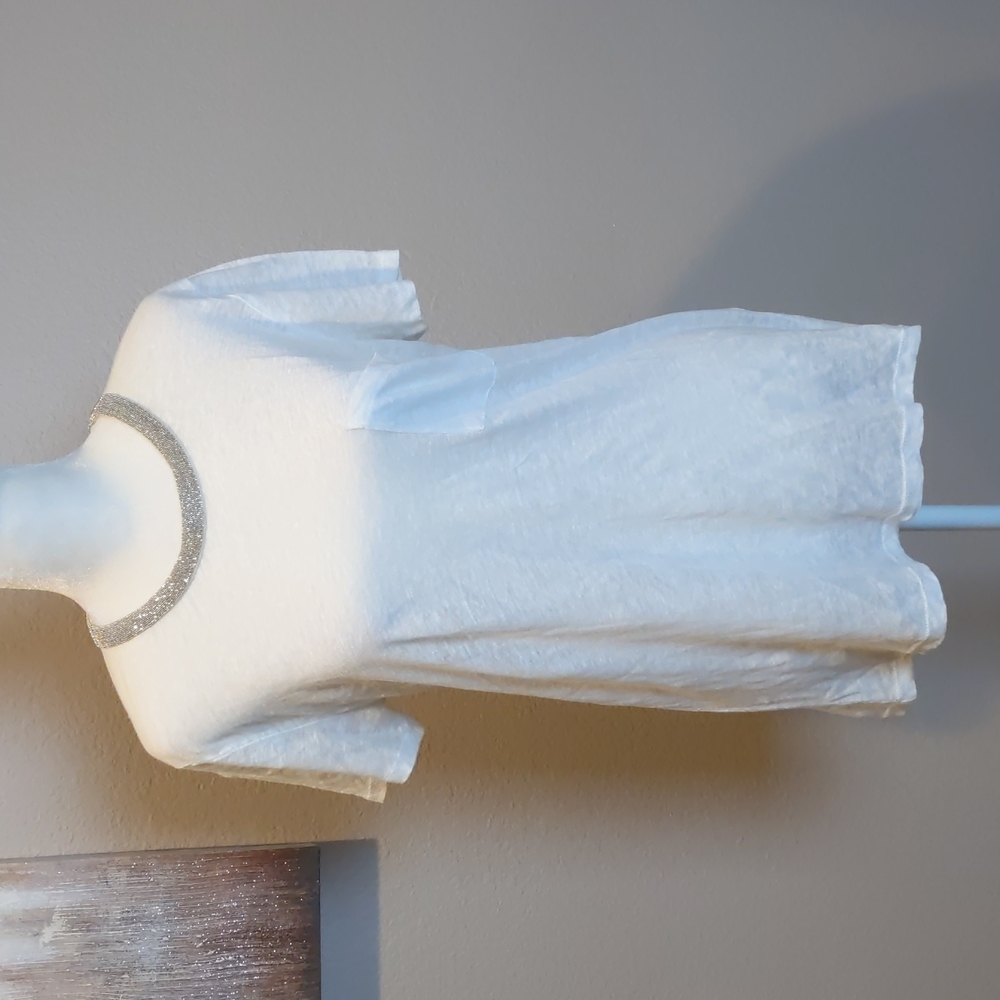 J. Crew linen top with beaded neckline